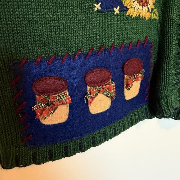 Capacity Vest Womens V-Neck Garden-Core Embroidery Buttons Cottage Core Small - Picture 4 of 11